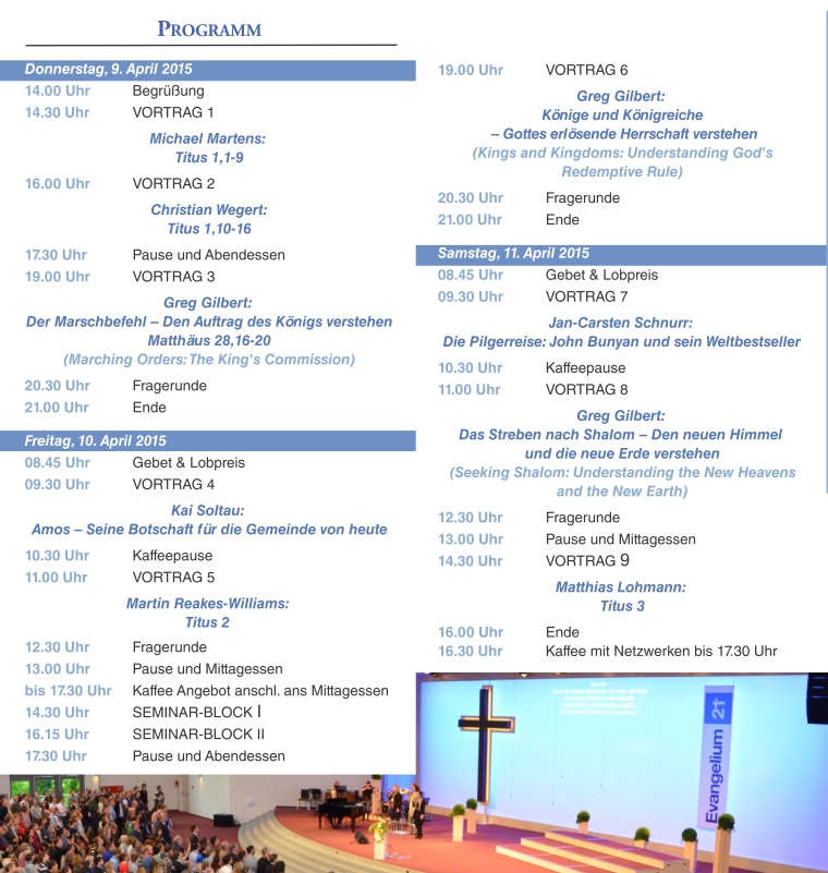 Programm Evangelium21-Konferenz 2015